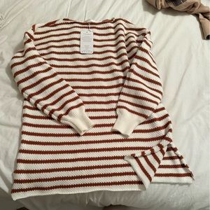 Striped open knit sweater size S